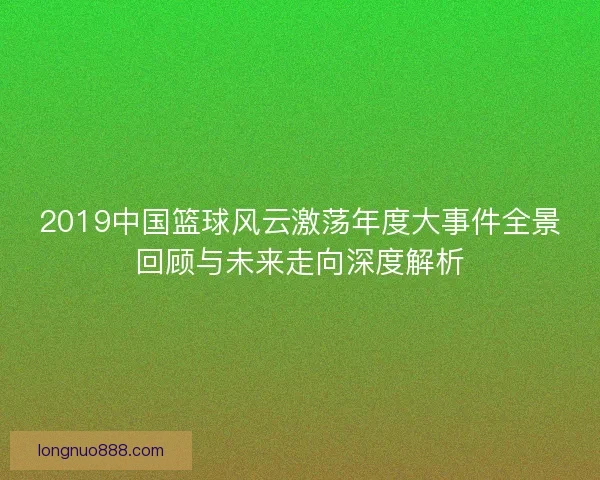2019中国篮球风云激荡年度大事件全景回顾与未来走向深度解析